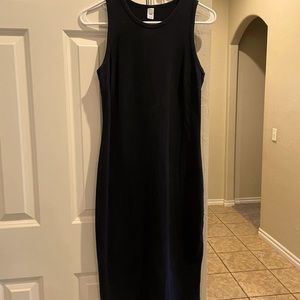 Black mid length dress